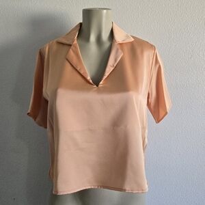 Renee C. Apricot Short Sleeve Blouse